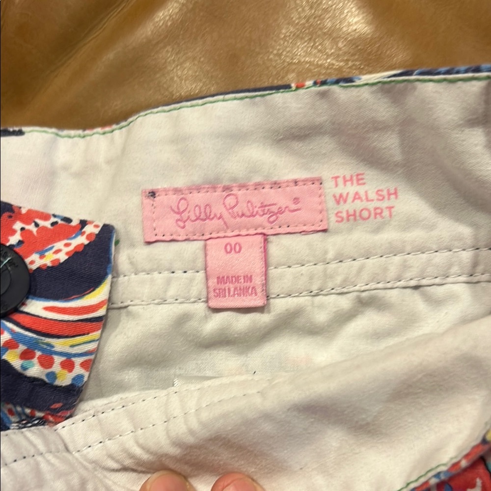 Lilly Pulitzer High Waist Red and Blue Shorts - Picture 2 of 3